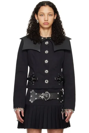 Chopova Lowena Blouson noir à col amovible