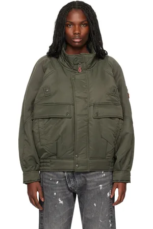 R13 Blouson aviateur kaki à ourlet élastique côtelé