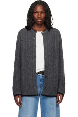 Guest In Residence Cardigan Rossella gris en tricot câblé