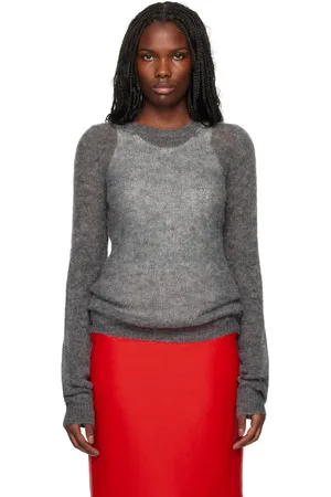 Sportmax Pull gris en tricot extensible d