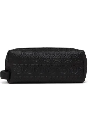 Salvatore Ferragamo Pochette de rangement noire à motif Gancini gaufré