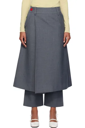 AO Yes Pantalon gris à empiècement de style jupe