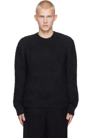 Ami Pull noir en tricot brossé d