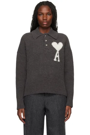 Ami Polo gris à logo Ami de cœur