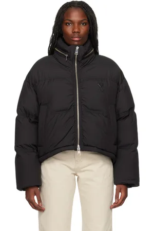 Ami Blouson noir rembourré en duvet à logo Ami de cœur