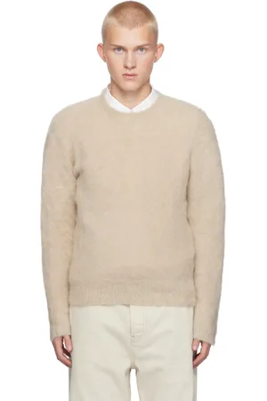 Ami Pull beige en tricot brossé d