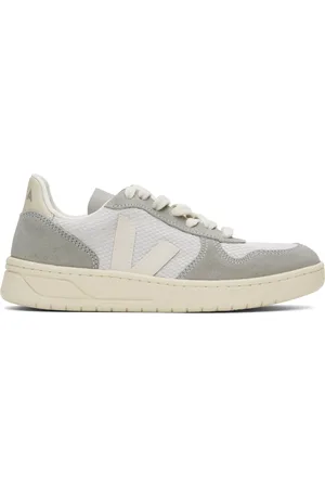 Veja Baskets basses V-10 blanc et gris en B-Mesh