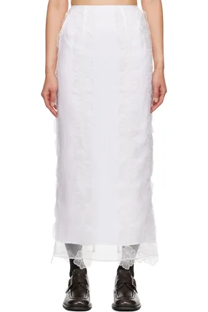 Cecilie Bahnsen Jupe midi Olympia blanche