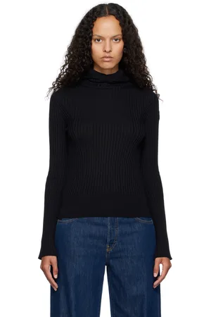 Moncler Pull à capuche noir en laine vierge