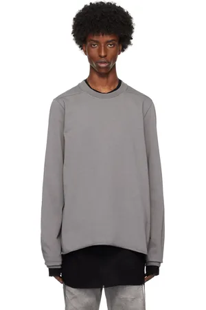 Rick Owens Pull molletonné gris à bord roulé - Porterville