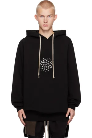 Rick Owens Pull à capuche noir à image à clous - Porterville