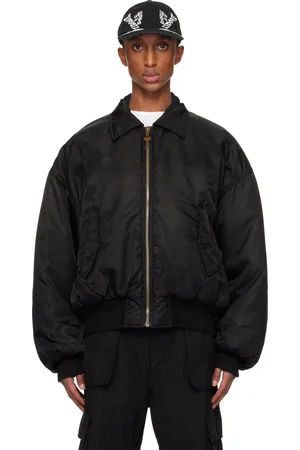 We11 Done Blouson aviateur noir à col classique