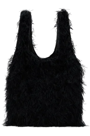 DRIES VAN NOTEN Cabas noir en fourrure synthétique