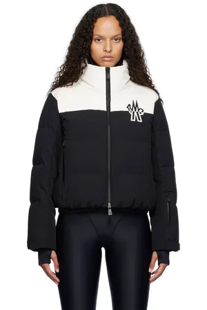 Moncler Blouson Stennes noir et blanc rembourré en duvet