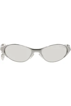 Acne Studios Lunettes de soleil gris acier en acier inoxydable à breloque