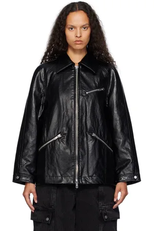 3.1 Phillip Lim Blouson Ranch noir en cuir synthétique