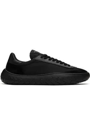 Bottega Veneta Baskets noires en nylon et en suède