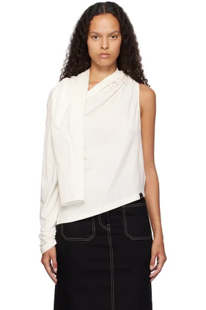 Courrèges T-shirt asymétrique blanc à épaule dénudée