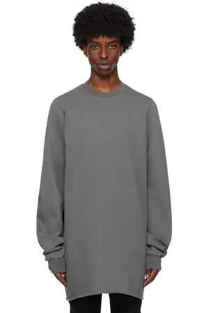 Rick Owens Pull molletonné gris à découpe - Porterville