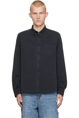 Sunspel Chemise noire en denim à boutons