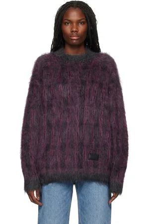 Alexander Wang Pull surdimensionné rose et noir à motif écossais