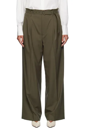 Auralee Pantalon kaki en laine froide