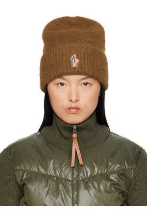 Moncler Bonnet brun en alpaga et laine