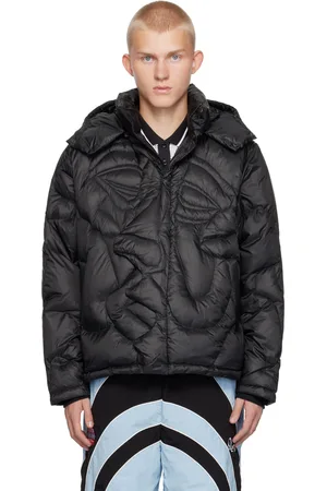 KIDSUPER STUDIOS Blouson Kissing bleu rembourré en duvet