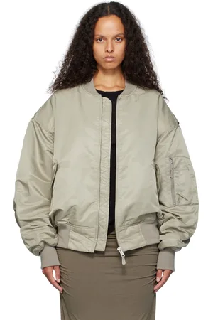 Entire Studios Blouson aviateur gris à épaulettes