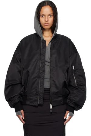 Entire Studios Blouson aviateur noir à épaulettes