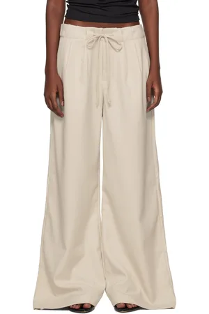 Entire Studios Pantalon blanc cassé à patte coulissante