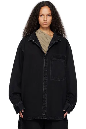 Entire Studios Chemise Herculean noire en denim