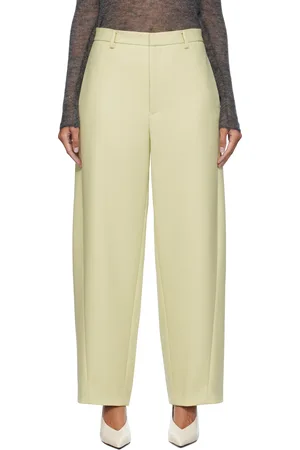 Auralee Pantalon jaune en melton léger