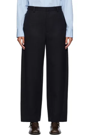 Auralee Pantalon noir en melton léger