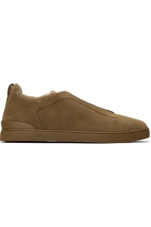 Ermenegildo Zegna Baskets Triple Stitch™ brunes en suède