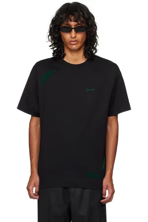 Givenchy T-shirt noir à images de plume et à logo