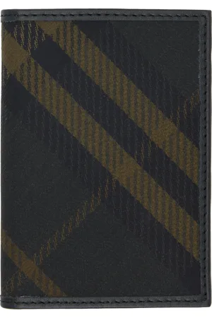 Burberry Porte-carte kaki à carreaux et à deux volets