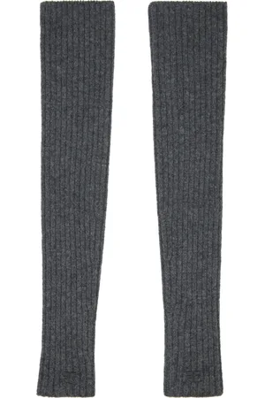 Courrèges Manches grises en tricot côtelé de laine
