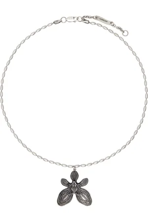 Kusikohc Collier argenté à pendentif floral