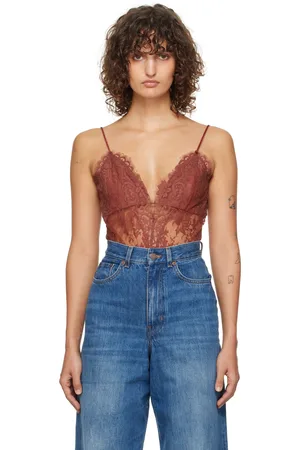 ZIMMERMANN Justaucorps de style combiné rouge en dentelle - In Illustration