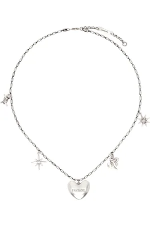 Kusikohc Collier argenté à breloques graphiques