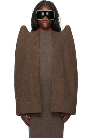 Rick Owens Blouson de style cape brun à épaules Tec - Porterville