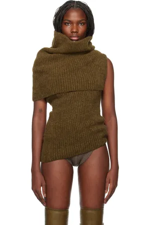 Rick Owens Col roulé étagé brun clair à épaule unique - Porterville