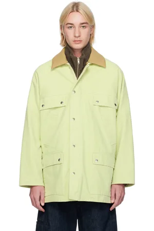 Auralee Blouson de chasse vert en canevas