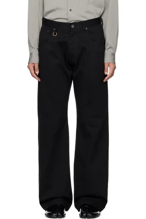 SOSHIOTSUKI Jean noir à taille asymétrique