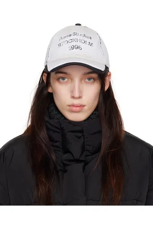 Acne Studios Casquette blanc et noir à estampe du logo