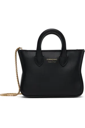 Salvatore Ferragamo Mini pochette à monnaie de style cabas noire
