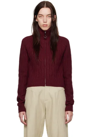 Hyein Seo Pull écourté bourgogne en tricot