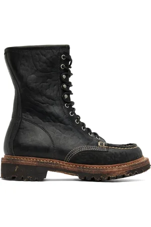 VISVIM Bottes de scout hauteur mollet noires à bout de style mocassin - FOLK
