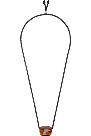 Gimaguas Collier noir et brun à pendentif cubique édition Gennaro Pepe Ciller